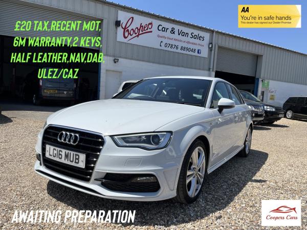 Audi A3 2.0 TDI S line Sportback 5dr Diesel Manual Euro 6 (s/s) (Nav) (150 ps)